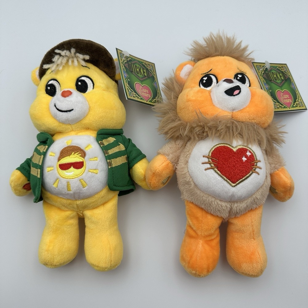 Wicked x Care Bears Plush Scarecrow Lion Set of 2 NWT Stuffed Animals Movie